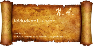 Nádudvari Anett névjegykártya