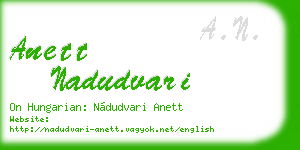 anett nadudvari business card