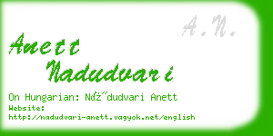 anett nadudvari business card